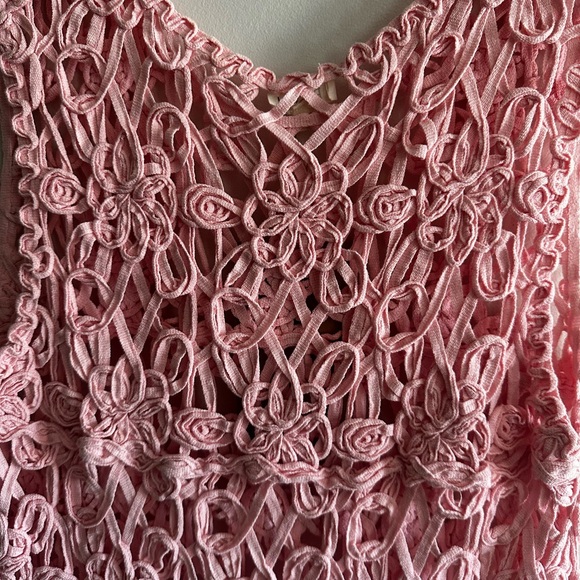 POL Pink Crochet Fringe Tank - Picture 3 of 6
